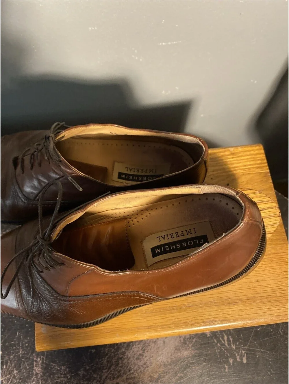 Florsheim Imperial Mens Oxfords 90063 9.5 D Leather Made In Italy
